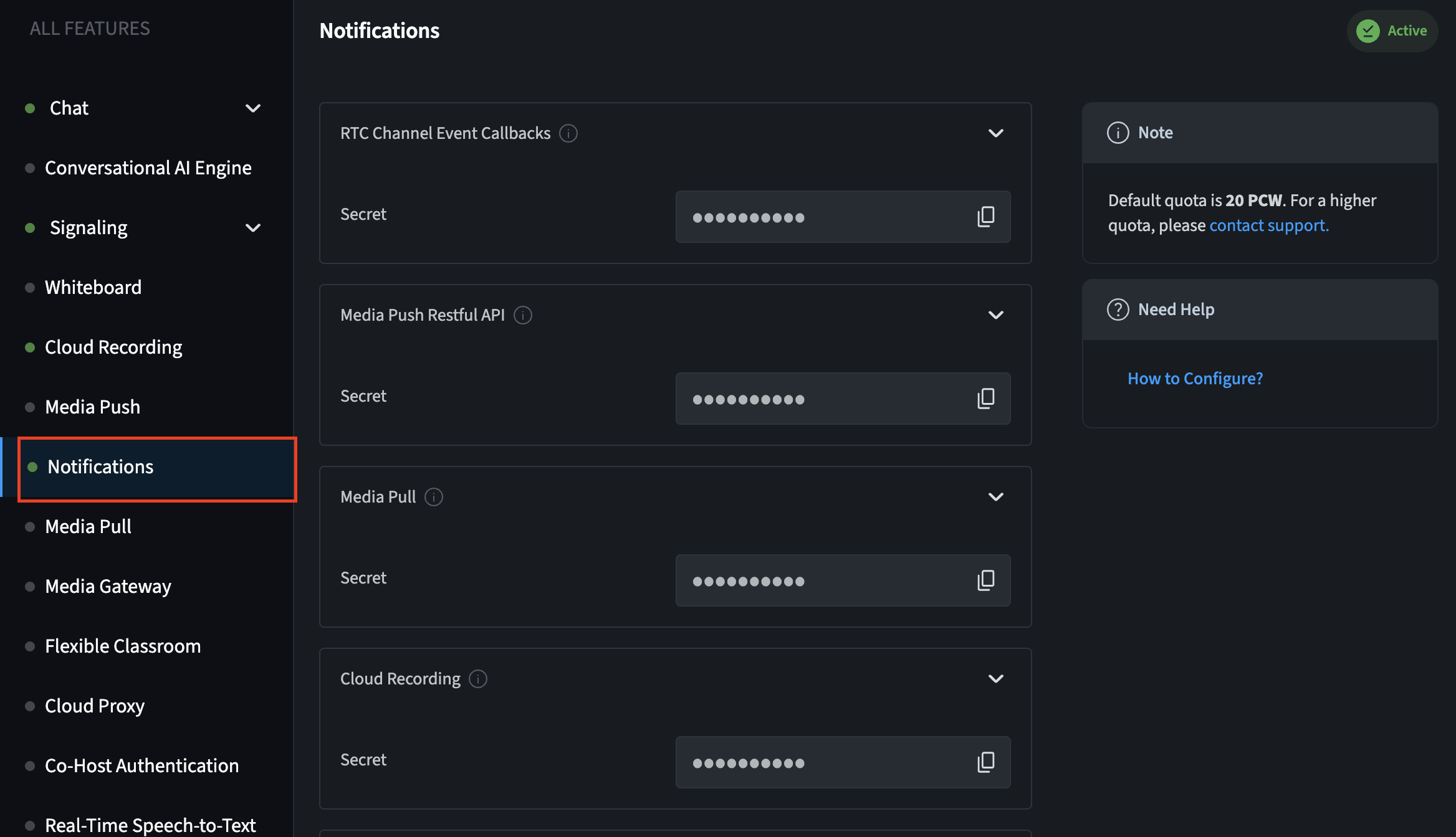 Notification tab