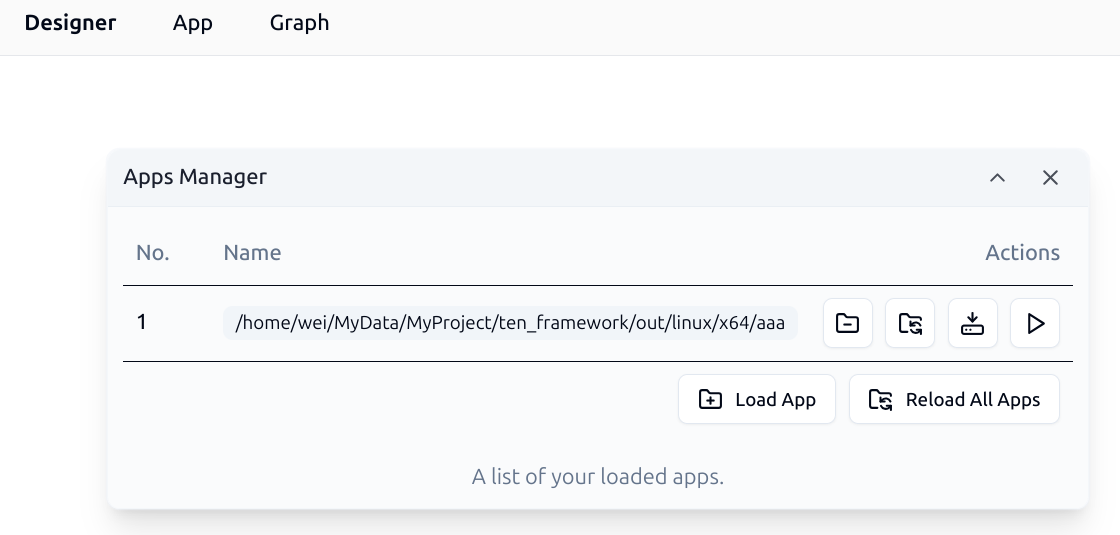 Managing Loaded TEN apps